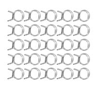 sourcing map 25Pcs 22mm/0.87inch Inner Dia Double Wire Spring Hose Clamp, Stainless Steel Adjustable Spring Clips for Hose Fuel Line Silicone Tube Water Pipe Air Pipe