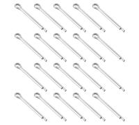 sourcing map 25Pcs 3.2mmx32mm Zinc-Plated Carbon Steel Cotter Pin, Split Pin Fastener Clips Split Cotter for Household Appliances, Sports Equipment, Car Mechanics Repair (White)