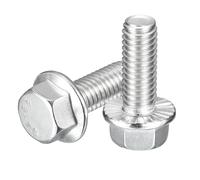 sourcing map 25Pcs 3/8-16 x 1" Flanged Hex Head Bolts, 304 Stainless Steel Flange Hexagon Screws, Flange Hex Drive Screws 5.8 Grade for Machinery Industry Home Appliances, Silver