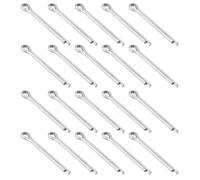 sourcing map 25Pcs 4mmx40mm Zinc-Plated Carbon Steel Cotter Pin, Split Pin Fastener Clips Split Cotter for Household Appliances, Sports Equipment, Car Mechanics Repair (White)