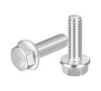 sourcing map 25Pcs 5/16-18 x 1" Flanged Hex Head Bolts, 304 Stainless Steel Flange Hexagon Screws, Flange Hex Drive Screws 5.8 Grade for Machinery Industry Home Appliances, Silver