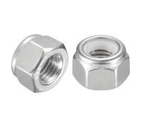 sourcing map 25Pcs 5/16"-24 Nylon Insert Hex Lock Nuts, 304 Stainless Steel Self-Locking Nylon Insert Stop Nut for Industrial Construction Fasteners, Silver&White
