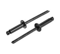 sourcing map 25Pcs 5/32"x1/2" 304 Stainless Steel Dome-Head Blind Rivets, Open-End Type Blind Rivets for DIY, Sheet Metal, Automotive Repairs, Furniture, Boat, and Duct Work (Black)