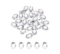 sourcing map 25Pcs Acrylic Oval Gems 18x25 mm Flat Back Artificial Rhinestones for DIY Crafts Bead Wedding Party Face Painting Jewelry Making White