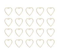 sourcing map 25Pcs Alloy Open Bezel Pendants, Heart Hollow Frame Pendant Geometric Open Back Frame Pendant for Resin Jewelry Making Earrings Necklace Bracelet DIY, Red Gold