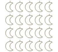 sourcing map 25Pcs Alloy Open Bezel Pendants, Moon Hollow Frame Pendant Geometric Open Back Frame Pendant for Resin Jewelry Making Earrings Necklace Bracelet DIY, Bronze