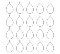 sourcing map 25Pcs Alloy Open Bezel Pendants, Teardrop Hollow Frame Pendant Geometric Open Back Frame Pendant for Resin Jewelry Making Earrings Necklace Bracelet DIY, Silver Tone