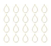 sourcing map 25Pcs Alloy Open Bezel Pendants, Teardrop Hollow Frame Pendant Geometric Open Back Frame Pendant for Resin Jewelry Making Earrings Necklace Bracelet DIY, Gold Tone
