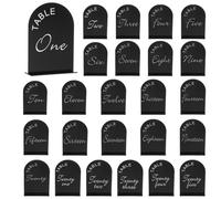 sourcing map 25pcs Black Arch Acrylic Sign with Stand, 5 x 7 Inch Acrylic Arch Table Number Holders for Wedding Table Centerpiece Decoration (Number 1-25)