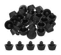 sourcing map 25Pcs Boat Shape Glass Top Table Bumpers with Stem, Soft Rubber Grippers Anti Slip Pads for 6mm Hole, Table Spacers Furniture Cabinet Pads Foot End Caps Covers Protectors, Black