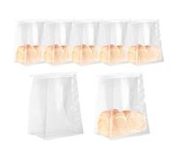 sourcing map 25Pcs Bread Bags for Homemade Bread, 4.7x8.7x6.7 Inches Clear Bakery Bags with Iron Tie Tab Lock Loaf with Baked Foods Packaging