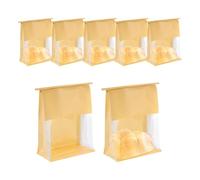 sourcing map 25Pcs Bread Bags for Homemade Bread, 8.7x4.3x11 Inches Kraft Bakery Bags with Iron Tie Tab Lock Loaf Gift Bags with Baked Foods Packaging, Brown