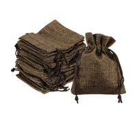 sourcing map 25Pcs Burlap Gift Bags with Drawstring 3" x 4" Linen Sacks Jewelry Gift Pouches for Wedding Birthday Party Christmas Favors DIY Craft, Brown