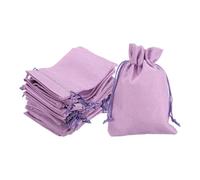 sourcing map 25Pcs Burlap Gift Bags with Drawstring 4" x 5.5" Linen Sacks Jewelry Gift Pouches for Wedding Birthday Party Christmas Favors DIY Craft, Purple