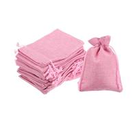 sourcing map 25Pcs Burlap Gift Bags with Drawstring 4" x 5.5" Linen Sacks Jewelry Gift Pouches for Wedding Birthday Party Christmas Favors DIY Craft, Pink