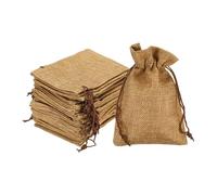 sourcing map 25Pcs Burlap Gift Bags with Drawstring 4 x 5.5" Linen Sacks Jewelry Gift Pouches for Wedding Birthday Party Christmas Favors DIY Craft, Coffee