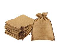 sourcing map 25Pcs Burlap Gift Bags with Drawstring 5" x 7" Linen Sacks Jewelry Gift Pouches for Wedding Birthday Party Christmas Favors DIY Craft, Coffee