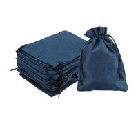 sourcing map 25Pcs Burlap Gift Bags with Drawstring 5" x 7" Linen Sacks Jewelry Gift Pouches for Wedding Birthday Party Christmas Favors DIY Craft, Navy Blue