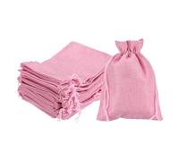 sourcing map 25Pcs Burlap Gift Bags with Drawstring 5" x 7" Linen Sacks Jewelry Gift Pouches for Wedding Birthday Party Christmas Favors DIY Craft, Pink