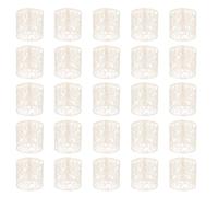 sourcing map 25Pcs Candle Wraps, Laser Cut Votive Candles Holder Wraps for LED Tealight Candles, Tea Light Wrap Lampshade for Elegant Festival Birthday Wedding, Heart Design Beige