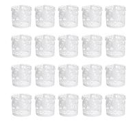 sourcing map 25Pcs Candle Wraps, Laser Cut Votive Candles Holder Wraps for LED Tealight Candles, Tea Light Wrap Lampshade for Elegant Festival Birthday Wedding Party Decoration, White