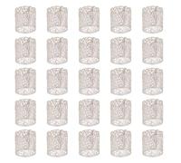sourcing map 25Pcs Candle Wraps, Laser Cut Votive Candles Holder Wraps for LED Tealight Candles, Tea Light Wrap Lampshade for Elegant Festival Birthday Wedding, Leaf Pattern Silver
