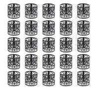 sourcing map 25Pcs Candle Wraps, Laser Cut Votive Candles Holder Wraps for LED Tealight Candles, Tea Light Wrap Lampshade for Elegant Festival Birthday Wedding, Heart Design Black