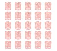 sourcing map 25Pcs Candle Wraps, Laser Cut Votive Candles Holder Wraps for LED Tealight Candles, Tea Light Wrap Lampshade for Elegant Festival Birthday Wedding, Leaf Pattern Pink