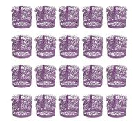sourcing map 25Pcs Candle Wraps, Laser Cut Votive Candles Holder Wraps for LED Tealight Candles, Tea Light Wrap Lampshade for Elegant Festival Birthday Wedding Party Decoration, Dark Purple