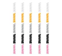 sourcing map 25Pcs Charger Cord Protectors, Flexible Rubber Spiral Cord Protector for Phone Charger Headphone Laptop, Black, Gray, White, Pink, Yellow