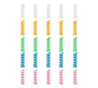 sourcing map 25Pcs Charger Cord Protectors, Flexible Rubber Spiral Cord Protector for Phone Charger Headphone Laptop, White, Green, Blue, Pink, Yellow