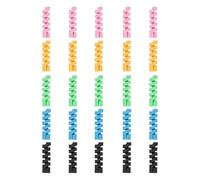 sourcing map 25Pcs Charger Cord Protectors, Flexible Rubber Spiral Cord Protector for Phone Charger Headphone Laptop, Black, Green, Blue, Pink, Yellow