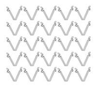 sourcing map 25pcs Double Button Kayak Paddle Snap Spring Clip 5x5x36mm 65Mn Spring Steel V-Shaped Hollow Lift Telescopic Locking Tube Pole Clips for Tent Umbrella Camping