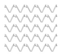 sourcing map 25pcs Double Button Kayak Paddle Snap Spring Clip 5x6.5x35mm 65Mn Spring Steel V-Shaped Hollow Lift Telescopic Locking Tube Pole Clips for Tent Umbrella Camping
