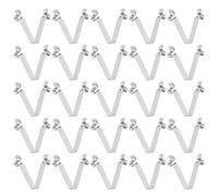 sourcing map 25pcs Double Button Kayak Paddle Snap Spring Clip 6x8x41mm 65Mn Spring Steel V-Shaped Hollow Lift Telescopic Locking Tube Pole Clips for Tent Umbrella Camping
