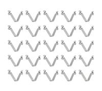 sourcing map 25pcs Double Button Kayak Paddle Snap Spring Clip 6x8x42mm 65Mn Spring Steel V-Shaped Hollow Lift Telescopic Locking Tube Pole Clips for Tent Umbrella Camping