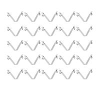 sourcing map 25pcs Double Button Kayak Paddle Snap Spring Clip 6x8x44mm 65Mn Spring Steel V-Shaped Hollow Lift Telescopic Locking Tube Pole Clips for Tent Umbrella Camping
