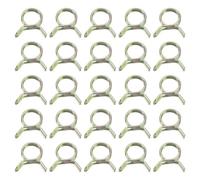 sourcing map 25Pcs Double Wire Spring Hose Clamps, 10mm Inner Dia Fit 10-11mm OD Hose Fuel Line Silicone Tube Clips, Color Zinc
