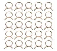 sourcing map 25Pcs Double Wire Spring Hose Clamps, 14mm Inner Dia Fit 14-15.5mm OD Hose Fuel Line Silicone Tube Clips, Color Zinc