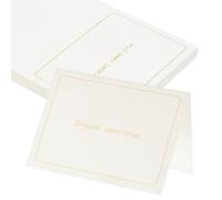 sourcing map 25Pcs Dream Come True Cards, 5.5" x 3.7" Blank Folded Cardstock Greeting Card with Gold Foil Border for Wishes Gift Wedding Graduation Birthday DIY Craft Invitations, White