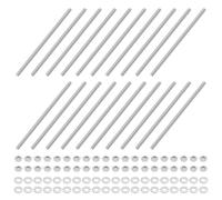 sourcing map 25pcs Fully Threaded Rod, M3 x 70mm Stainless Steel Right Hand Threads Rods with Nuts and Flat Washer Fully Studding Rod Bar for Clamps, Hangers and U-Bolts