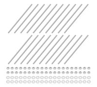 sourcing map 25pcs Fully Threaded Rod, M3 x 90mm Stainless Steel Right Hand Threads Rods with Nuts and Flat Washer Fully Studding Rod Bar for Clamps, Hangers and U-Bolts