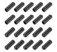 sourcing map 25Pcs Heat Shrink End Cap 8mm ID x 25mm L 1.5:1 Ratio Heat Shrink Tubing Caps Lined Sealed Waterproof Adhesive for Electrical Wire Cable, Black