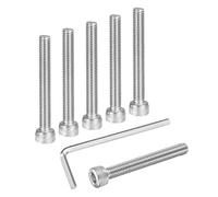 sourcing map 25Pcs Hex Socket Head Cap Screws Bolts, M5x40mm 304 Stainless Steel Socket Drive Machine Screws Bolts with Hex Wrench, Full Threaded, Silver