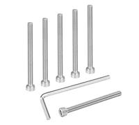 sourcing map 25Pcs Hex Socket Head Cap Screws Bolts, M5x60mm 304 Stainless Steel Socket Drive Machine Screws Bolts with Hex Wrench, Full Threaded, Silver