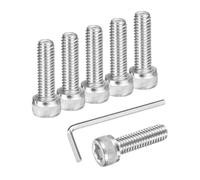 sourcing map 25Pcs Hex Socket Head Cap Screws Bolts, M6x20mm 304 Stainless Steel Socket Drive Machine Screws Bolts with Hex Wrench, Full Threaded, Silver