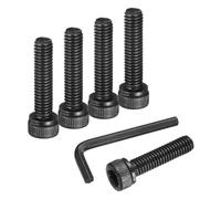 sourcing map 25Pcs Hex Socket Head Cap Screws Bolts, M6x25mm 304 Stainless Steel Socket Drive Machine Screws Bolts with Hex Wrench, Full Threaded, Black