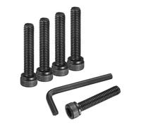 sourcing map 25Pcs Hex Socket Head Cap Screws Bolts, M6x30mm 304 Stainless Steel Socket Drive Machine Screws Bolts with Hex Wrench, Full Threaded, Black