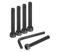 sourcing map 25Pcs Hex Socket Head Cap Screws Bolts, M6x40mm 304 Stainless Steel Socket Drive Machine Screws Bolts with Hex Wrench, Full Threaded, Black