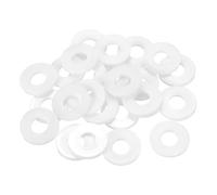 sourcing map 25Pcs M12 Nylon Flat Washers Plain Washer 12mm ID 30mm OD 3mm Thick Plastic Spacers for Screws Bolts Garden Faucet Plumbing Repair, White